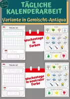 Vorschau - Unterrichtsreihen - Tägliche Kalenderarbeit 2026: Nachspuren in Gemischt-Antiqua - Deckblatt