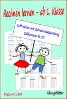 Vorschau - Arbeitsblätter - Subtraktion mit Zehnerunterschreitung - Zahlenraum bis 20 - Deckblatt