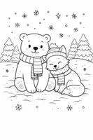 Vorschau - Mal- und Bastelvorlagen - Ausmalbilder Bildkarten Eisbär Polar Nordpol - Deckblatt
