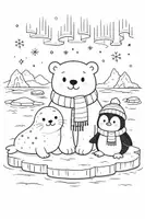 Vorschau - Mal- und Bastelvorlagen - Ausmalbilder Bildkarten Eisbär Polar Nordpol - Seite 2