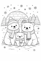 Vorschau - Mal- und Bastelvorlagen - Ausmalbilder Bildkarten Eisbär Polar Nordpol - Seite 1