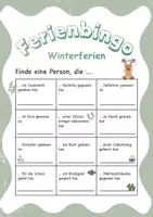 Vorschau - Arbeitsblätter - Ferienbingo - Einstiegsspiel nach den Winterferien - Seite 1
