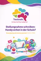 Vorschau - Arbeitsblätter - Stellungnahme schreiben: Handyverbot an Schulen (Klasse 7/8) - Arbeitsmaterial - Deckblatt