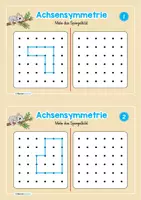 Vorschau - Arbeitsblätter - Achsensymmetrie: Mini-Heft (Punkte spiegeln) - Seite 1
