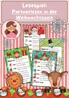 Vorschau - Aufgabenkarten - Lesespiel: Partnerlesen Weihnachten / Lesetandems im Advent - Deckblatt
