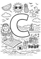 Vorschau - Arbeitsblätter - SOMMER BUCHSTABEN ALS AUSMALVORLAGE - GRUNDSCHULE - Seite 3