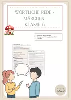 Vorschau - Arbeitsblätter - Wörtliche Rede - Übungsaufgaben Klasse 5 - Deckblatt