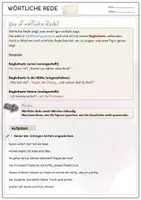 Vorschau - Arbeitsblätter - Wörtliche Rede - Übungsaufgaben Klasse 5 - Seite 1