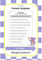 Vorschau - Arbeitsblätter - Satzglieder Subjekt Prädikat Objekt - Deckblatt