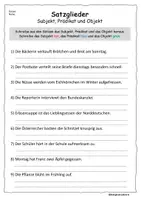 Vorschau - Arbeitsblätter - Satzglieder Subjekt Prädikat Objekt - Seite 2