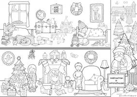 Vorschau - Mal- und Bastelvorlagen - Wimmelbild Adventskalender - 24 Rätsel - Weihnachten (Klasse 4-6) - Seite 2