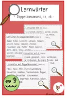 Vorschau - Test - Lernwörter Doppelkonsonant, tz, ck - Deckblatt