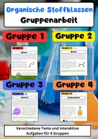 Vorschau - Arbeitsblätter - Organische Stoffklassen Gruppenarbeit Alkane, Alkene, Alkohole, Carbonsäuren - Deckblatt