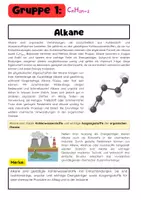 Vorschau - Arbeitsblätter - Organische Stoffklassen Gruppenarbeit Alkane, Alkene, Alkohole, Carbonsäuren - Seite 1