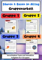 Vorschau - Arbeitsblätter - Säuren & Basen im Alltag Gruppenarbeit Zitronensäure, Natron, Magensäure & Ammoniak - Deckblatt