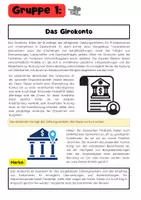 Vorschau - Arbeitsblätter - Kontoarten Gruppenarbeit: Girokonto, Sparkonto, Tagesgeld & Depot - Seite 1