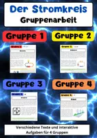 Vorschau - Arbeitsblätter - Stromkreis Gruppenarbeit: Batterie, Glühbirne, Schalter, Kabel - Deckblatt