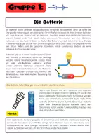 Vorschau - Arbeitsblätter - Stromkreis Gruppenarbeit: Batterie, Glühbirne, Schalter, Kabel - Seite 1