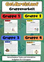 Vorschau - Arbeitsblätter - Geldkreislauf Gruppenarbeiten: Haushalte, Unternehmen, Staat, Banken - Deckblatt