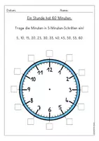 Vorschau - Arbeitsblätter - Uhrzeiten, halbe Stunden, 30 Minuten - Seite 1