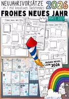 Vorschau - Arbeitsblätter - Jahr 2026 / Neujahr / Neujahrsvorsätze - in Sketchnotes - Seite 1