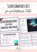 Vorschau - Stationenlernen - Schreibwerkstatt für kreative Texte - Fantasie und Magie - Deckblatt