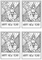 Vorschau - Mal- und Bastelvorlagen - Pop-Art DIY Karten - Neujahr / Silvester 2026 ( + Eng) - Seite 3