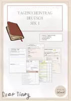 Vorschau - Arbeitsblätter - Tagebucheintrag schreiben - Übung Deutsch - Deckblatt