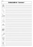 Vorschau - Arbeitsblätter - Laufdiktat, Schleichdiktat, Sommer, 9 Sätze - Seite 1