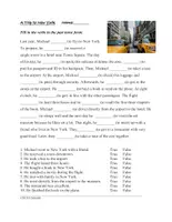 Vorschau - Arbeitsblätter - A Trip to New York: Past Tense Verbs English Reading (Englisch) - Deckblatt