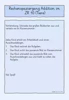 Vorschau - Arbeitsblätter - Rechenspaziergang Addition Zahlenraum 10 - Tiere Klasse 1 - Seite 1