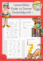 Vorschau - Spiele - Leseverstehen Sommer Deutschlabyrinth - Deckblatt