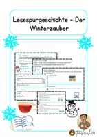 Vorschau - Arbeitsblätter - Lesespurgeschichte - Winterzauber - Deckblatt