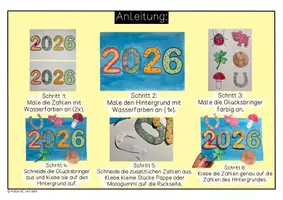 Vorschau - Mal- und Bastelvorlagen - Sparpaket: 5 Kunstideen für Silvester/ Neujahr; Kunstideen Winter - Seite 3