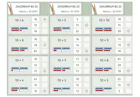 Vorschau - Stationenlernen - Addition im ZR bis 20, 21x4 Klammerkarten. Mehrfach differenziert! - Seite 1