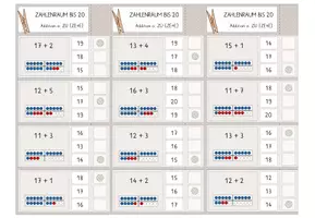 Vorschau - Stationenlernen - Addition im ZR bis 20, 21x4 Klammerkarten. Mehrfach differenziert! - Seite 2