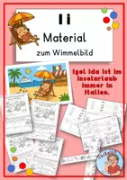 Vorschau - Arbeitsblätter - Buchstabe I i: Material zum Wimmelbild - Deckblatt