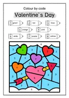 Vorschau - Mal- und Bastelvorlagen - Colour by code: Valentine`s Day - Seite 2