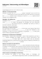 Vorschau - Arbeitsblätter - Halloween, Totensonntag und Allerheiligen (Lückentext und Übungen) - Deckblatt