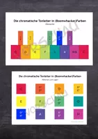 Vorschau - Mal- und Bastelvorlagen - Tonkarten in Boomwhacker Farben & Übersicht chromatische Tonleiter (Farben) / Hilfe fürs Klassenmusizieren - Deckblatt