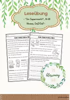 Vorschau - Arbeitsblätter - Leseübung über Essen&Supermarkt/ DaZ&DaF/A1-B1 - Deckblatt
