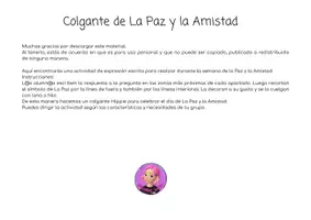 Vista previa - Hojas de trabajo - Pack Colgantes Paz - página 1