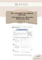 Vorschau - Arbeitsblätter - Schreibwerkstatt: Wir schreiben ein eigenes Märchen – Schreibplan zur Märchenbastelmaschine - Deckblatt
