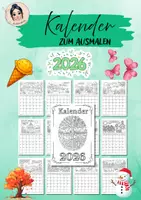 Vorschau - Mal- und Bastelvorlagen - Kalender zum Ausmalen 2026 - Deckblatt