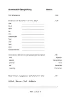 Vorschau - Arbeitsblätter - Grammatik_Überprüfung Die Wortarten - Deckblatt