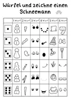 Vorschau - Spiele - Würfelspiel Schneemann - mit Würfelvorlage - Seite 1