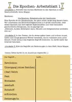Vorschau - Arbeitsblätter - Die Epochen Arbeitsblätter - Seite 1
