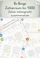 Vorschau - Stationenlernen - 22x Bingo, Orientierung im ZR bis 1000, Zahlenraumerweiterung - Seite 1