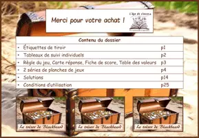 Aperçu - Cartes d'exercices - CAT, numération : Le trésor de Blackbeard niveau 1 - Page 3