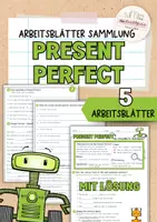Vorschau - Unterrichtsreihen - Present Perfect | worksheets | 5 Arbeitsblätter Übungen - Deckblatt